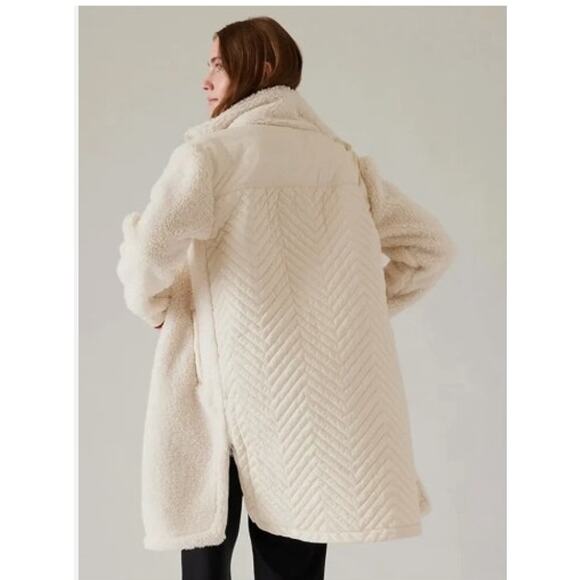 Athleta Cozy Day Hybrid Coat Long Sherpa Jacket Women's Plus Size 1X - Picture 3 of 12